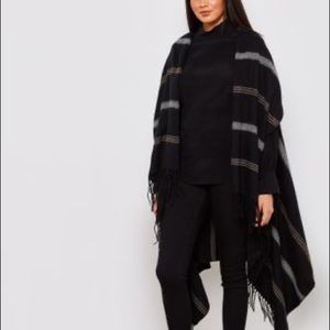 LUMIERE sweater long fringed plaid sleeveless vest